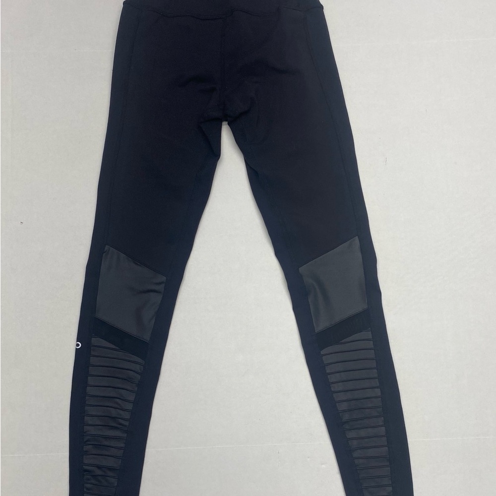 ALO black motto leggings W XS ATHLETIC ATHLEISURE YOGA WORKOUTS CASUAL